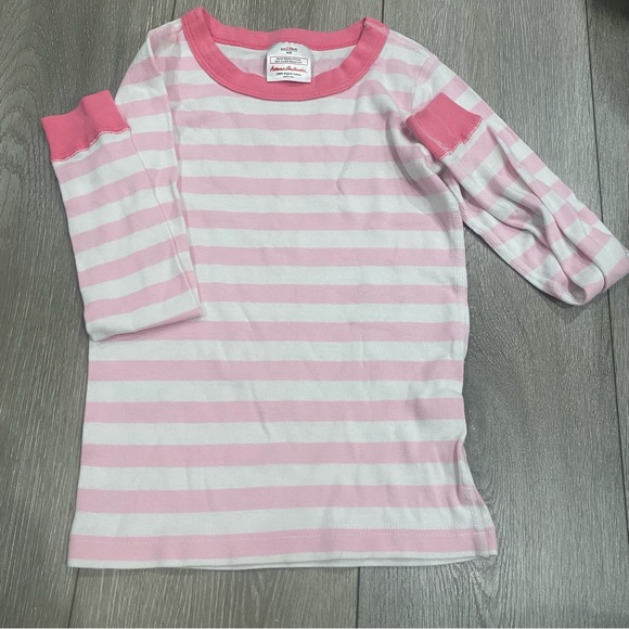 Hanna Andersson Organic Cotton Pajamas PJs Sz 130 8 Girls Pink Striped Set GUC - Picture 2 of 7